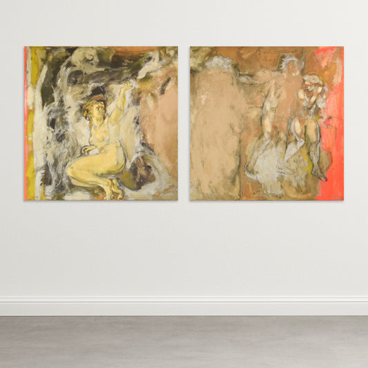 Vicente Vela - Two Large Figurative Expressionist Nude Studies