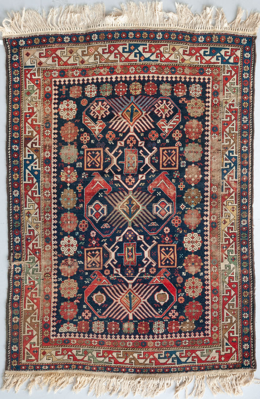 Caucasian Tribal Rug - Antique - Hand Woven