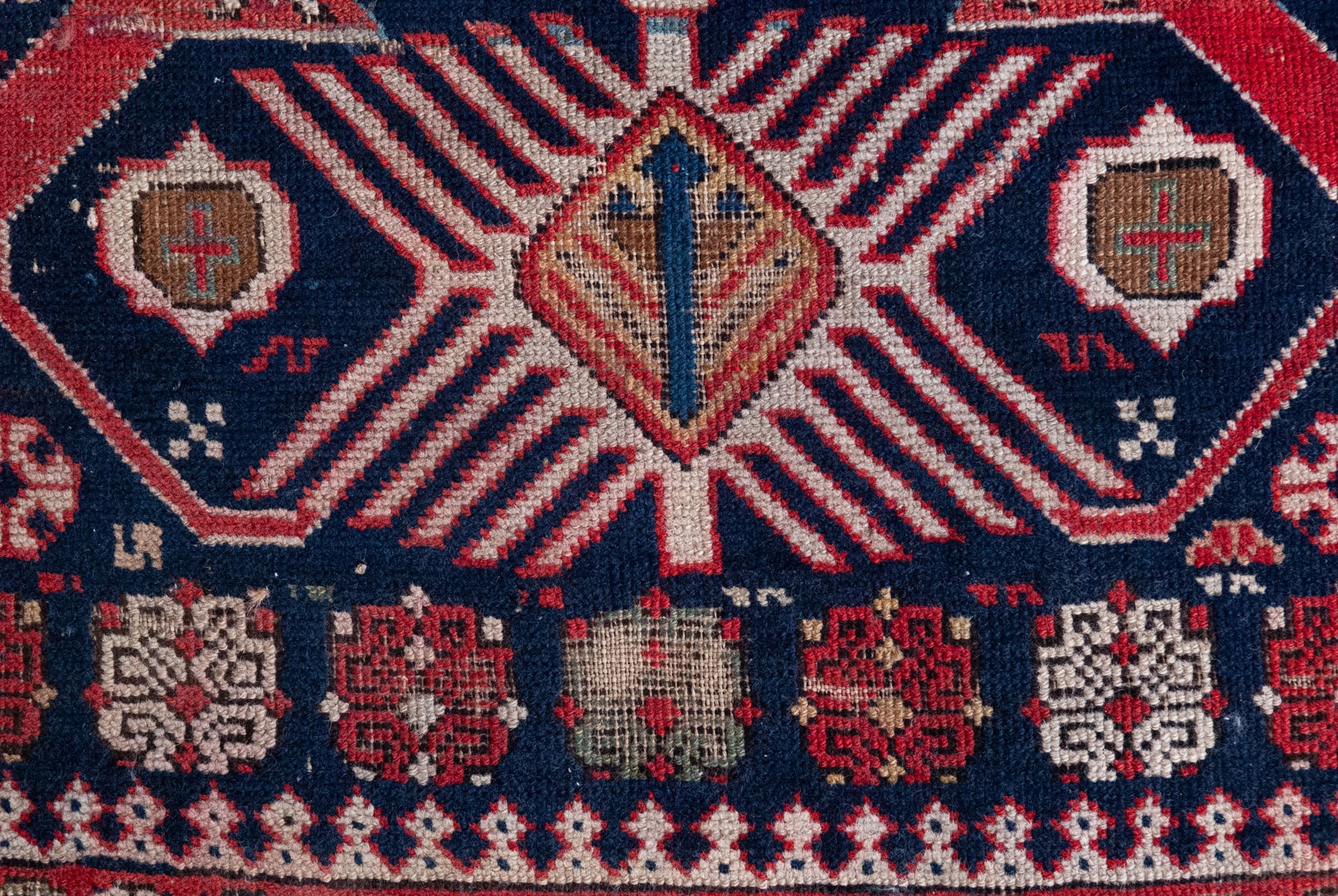 Caucasian Tribal Rug - Antique - Hand Woven - Modern Decorative