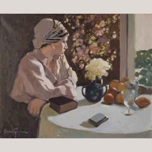 Rafael Griera Calderon - Portrait of a Lady at a Window - Modern Decorative