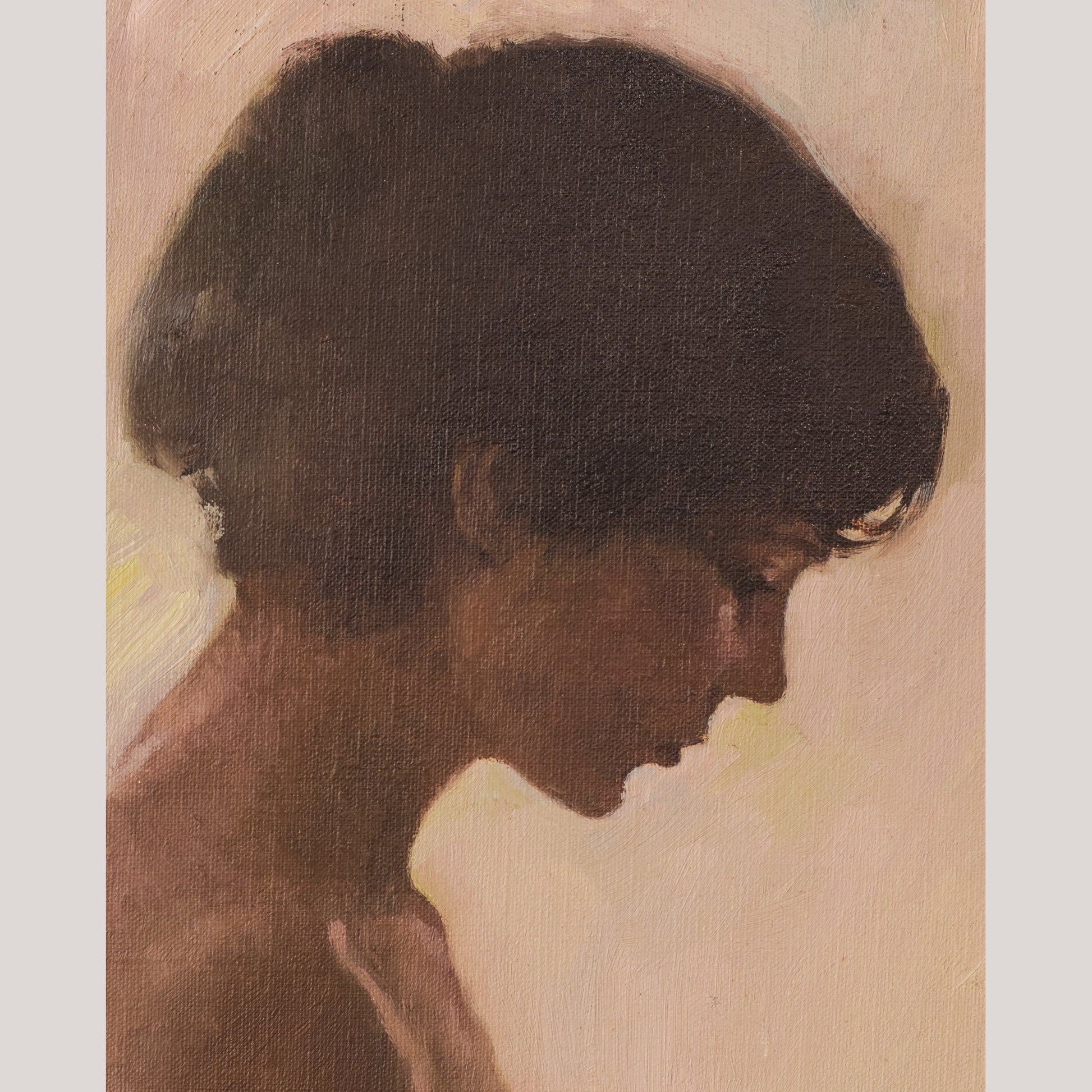 Female Nude Study with Bouquet of Flowers - Oil Painting - Modern Decorative