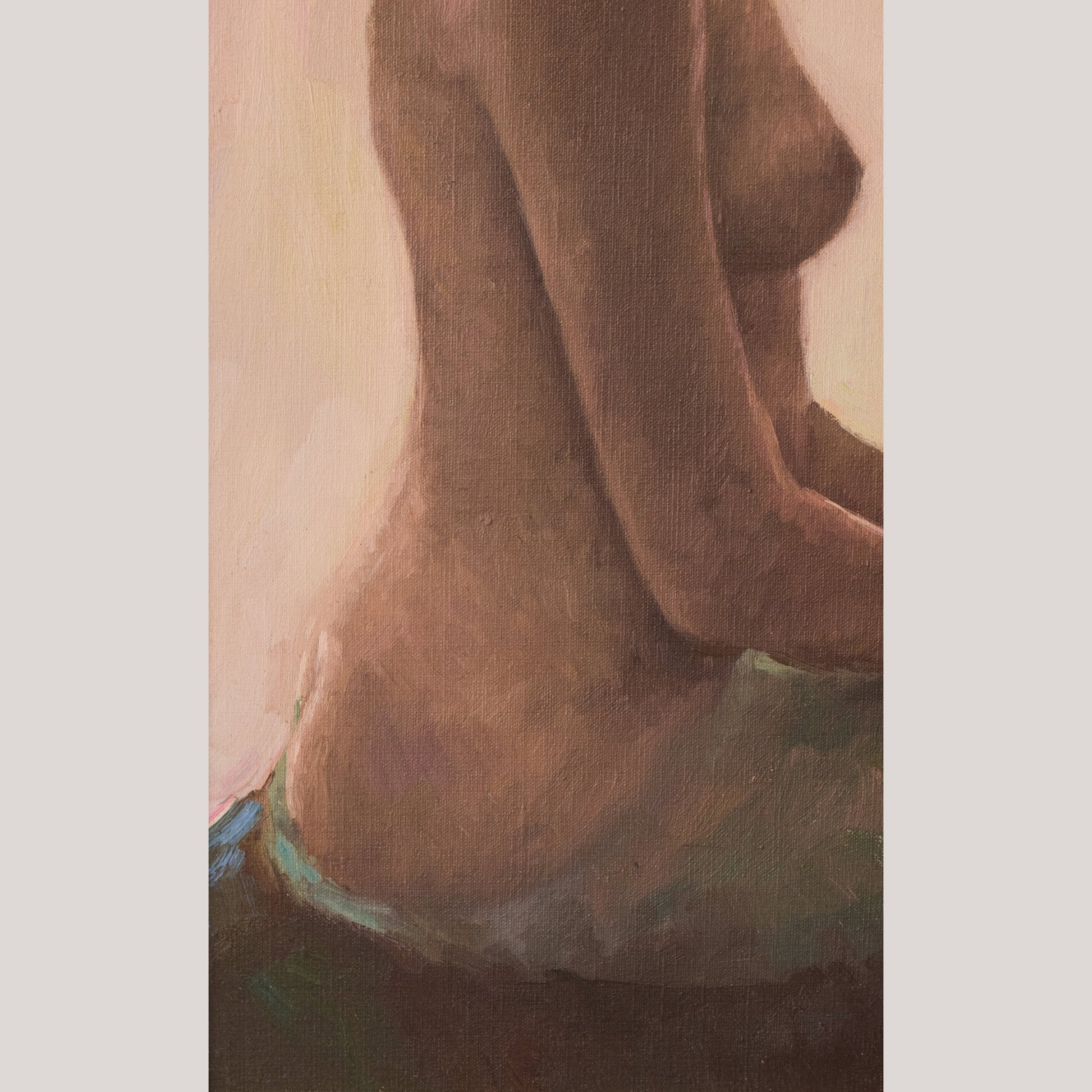 Female Nude Study with Bouquet of Flowers - Oil Painting - Modern Decorative