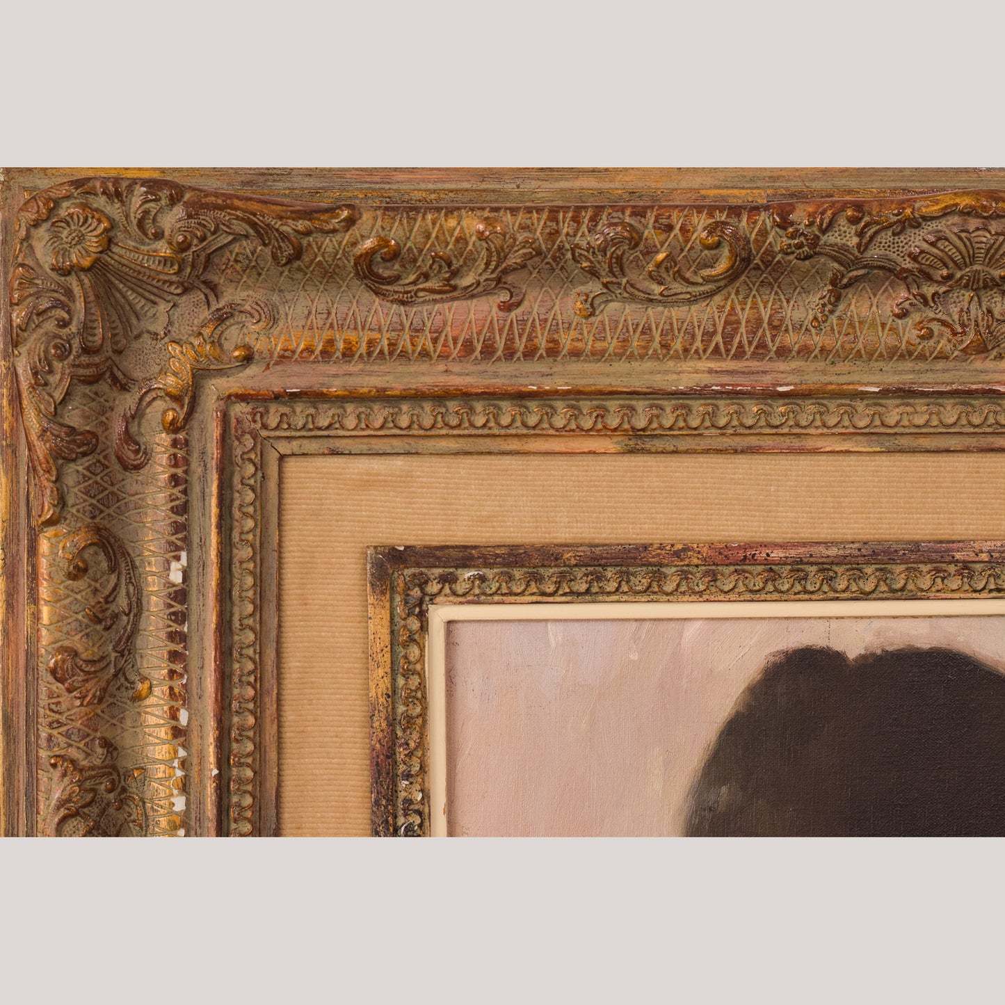 Female Nude Study with Bouquet of Flowers - Oil Painting - Modern Decorative