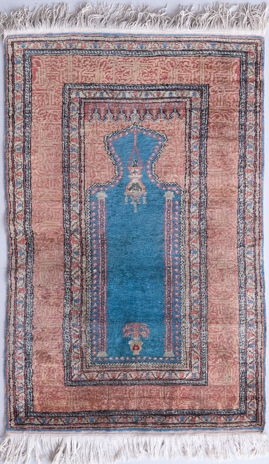 Pastel Coloured Hand Woven - Vintage Rug - Modern Decorative