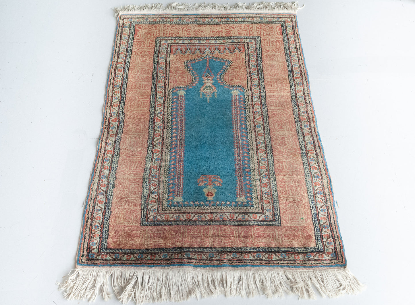 Pastel Coloured Hand Woven - Vintage Rug - Modern Decorative