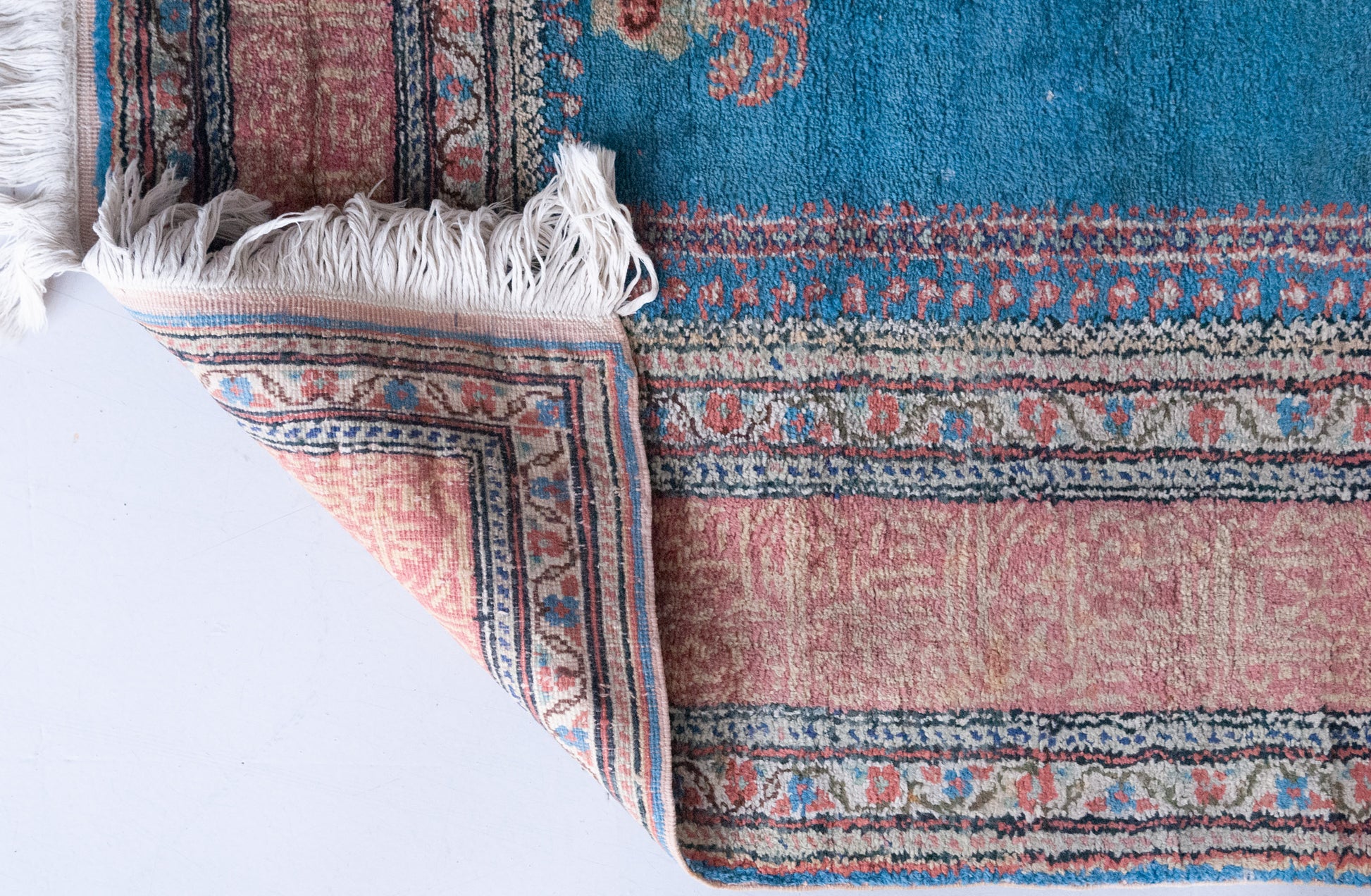 Pastel Coloured Hand Woven - Vintage Rug - Modern Decorative