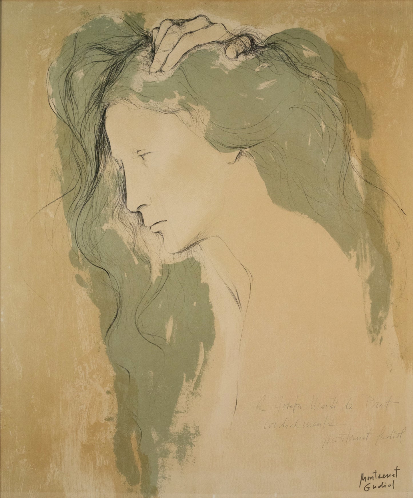 Montserrat GUDIOL COROMINAS - Lithograph of a Lady