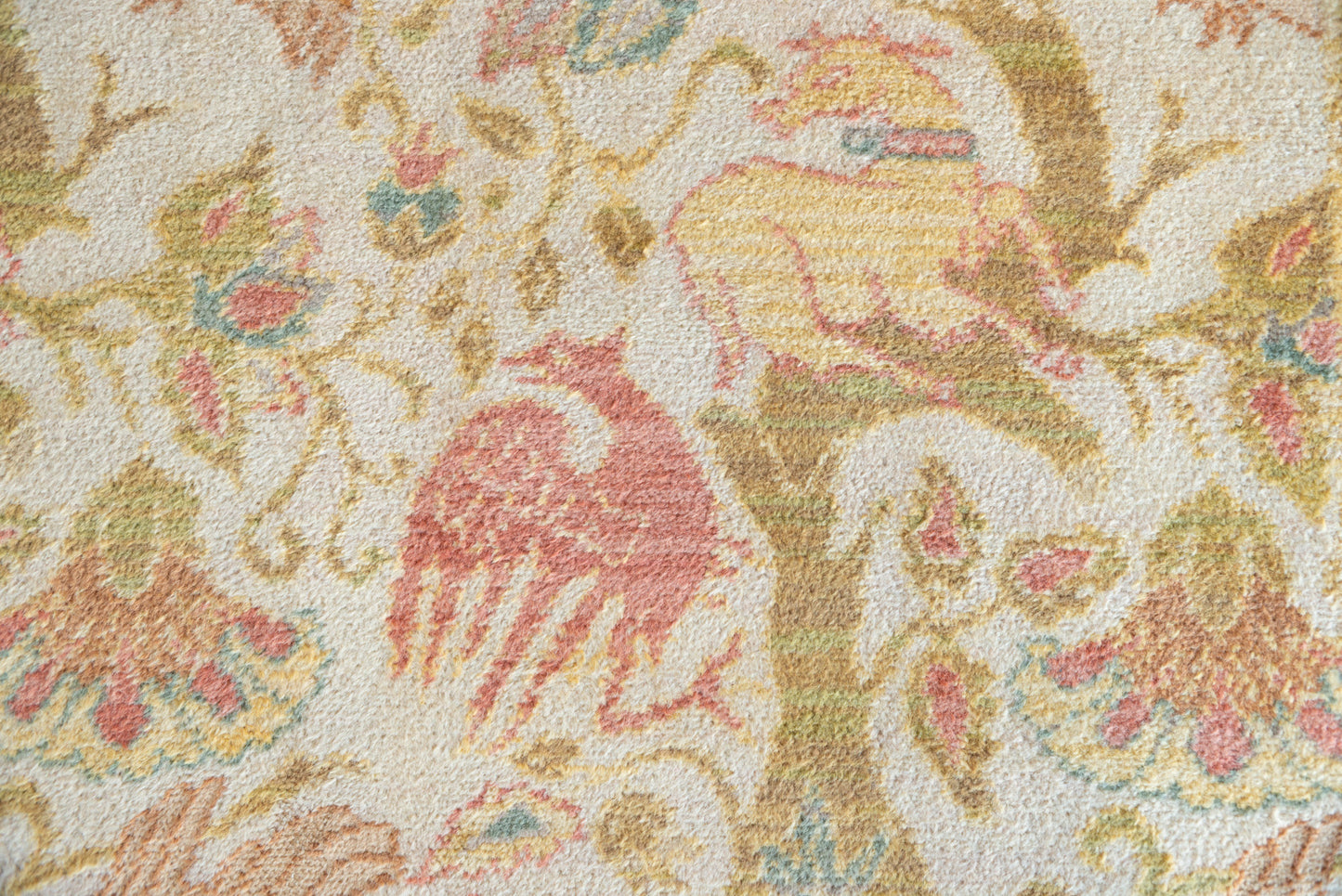 Large Hand Woven - Vintage Spanish Rug With Exotic Creatures - Modern Decorative