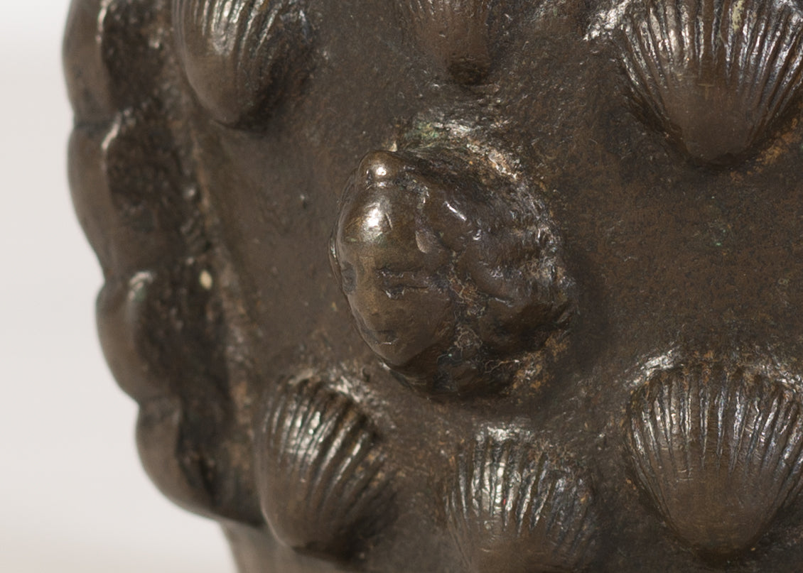 17th or 18th Century Bronze mortar with Sea Shell Motifs