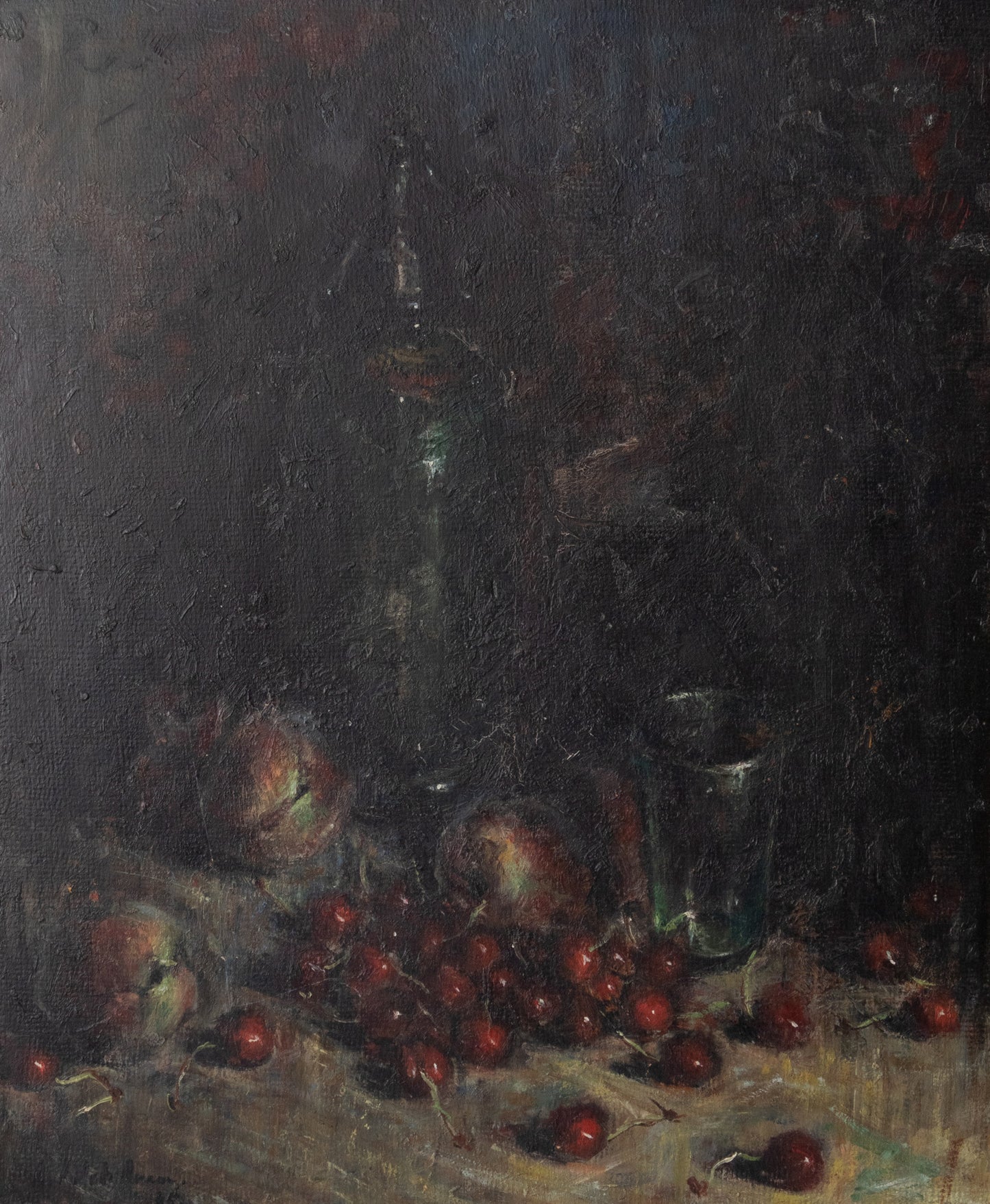 Atmospheric Still Life Oil Study - Signed & Inscribed on Reverse. - Modern Decorative