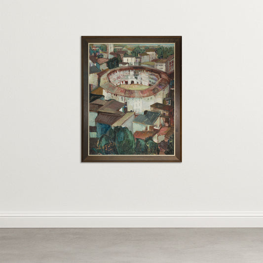Impressionist oil painting with cubist Influence – Historic Bullring - Signed & Dated