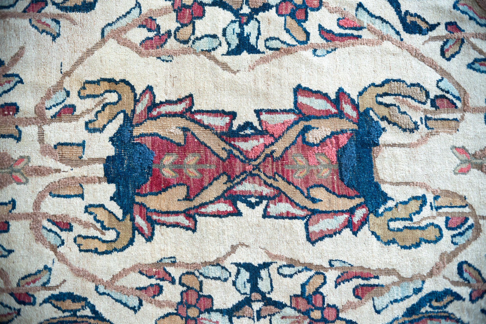 Large Unusual Hand Woven Rug - Antique Kerman or Mashad - Modern Decorative
