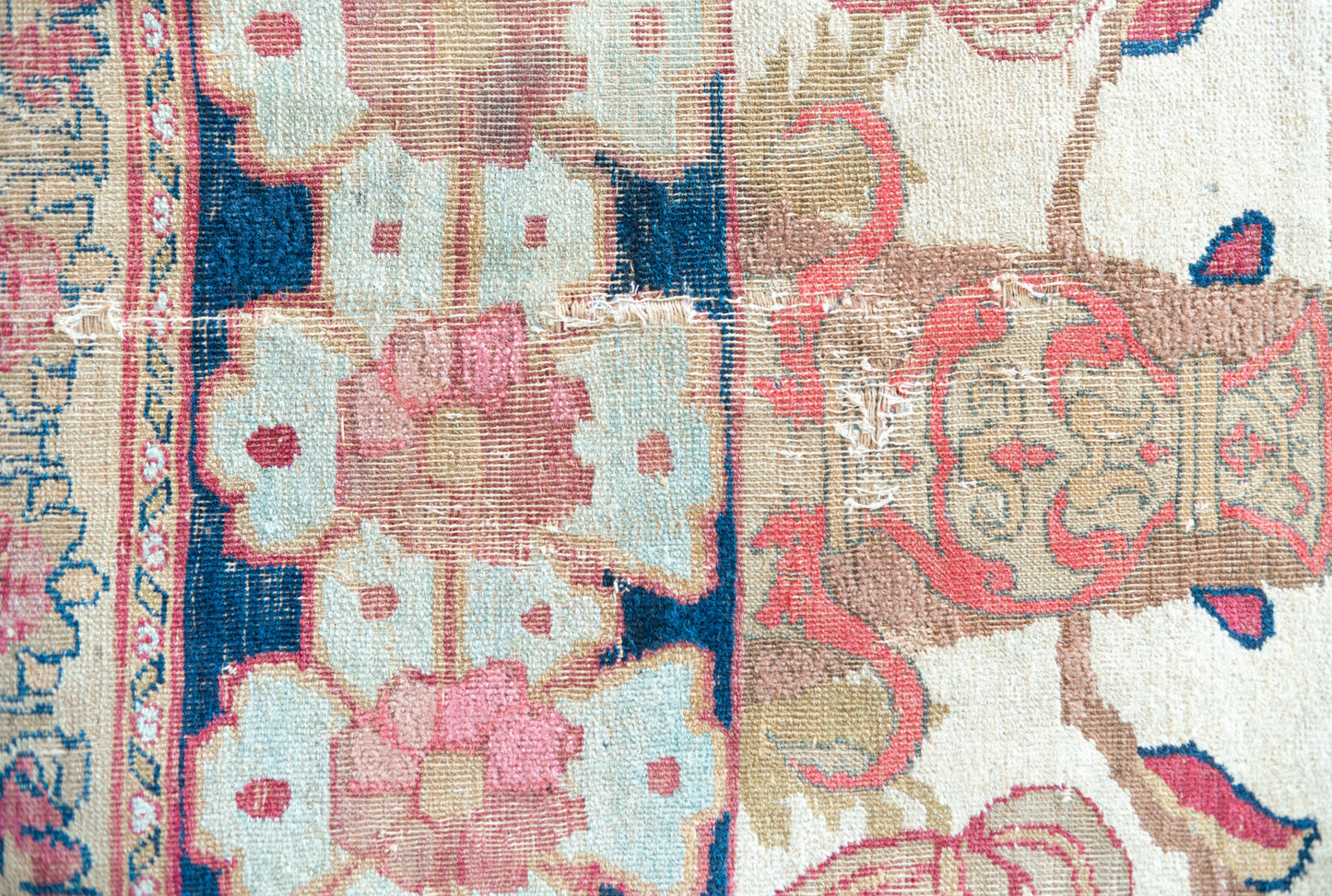 Large Unusual Hand Woven Rug - Antique Kerman or Mashad - Modern Decorative