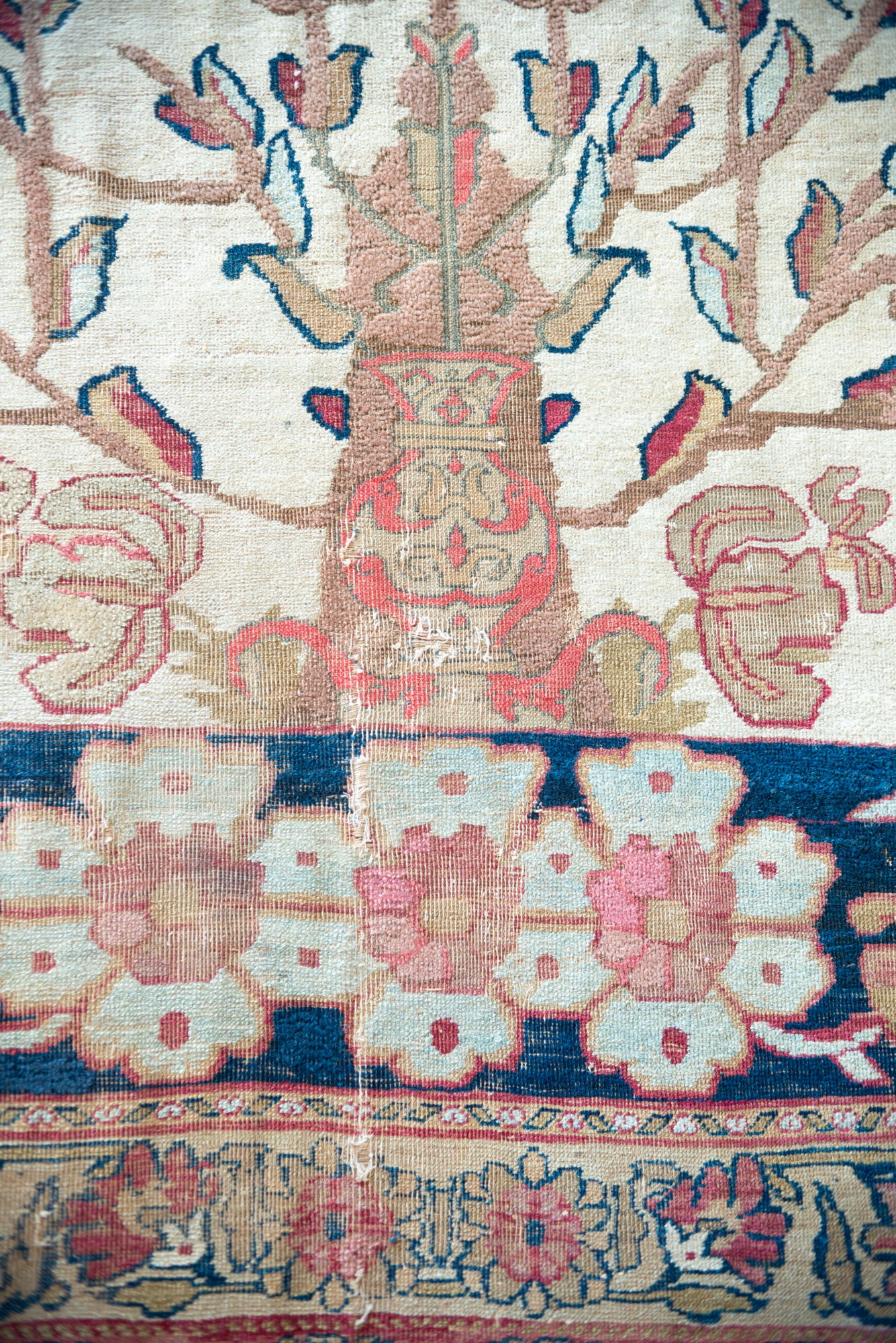 Large Unusual Hand Woven Rug - Antique Kerman or Mashad - Modern Decorative