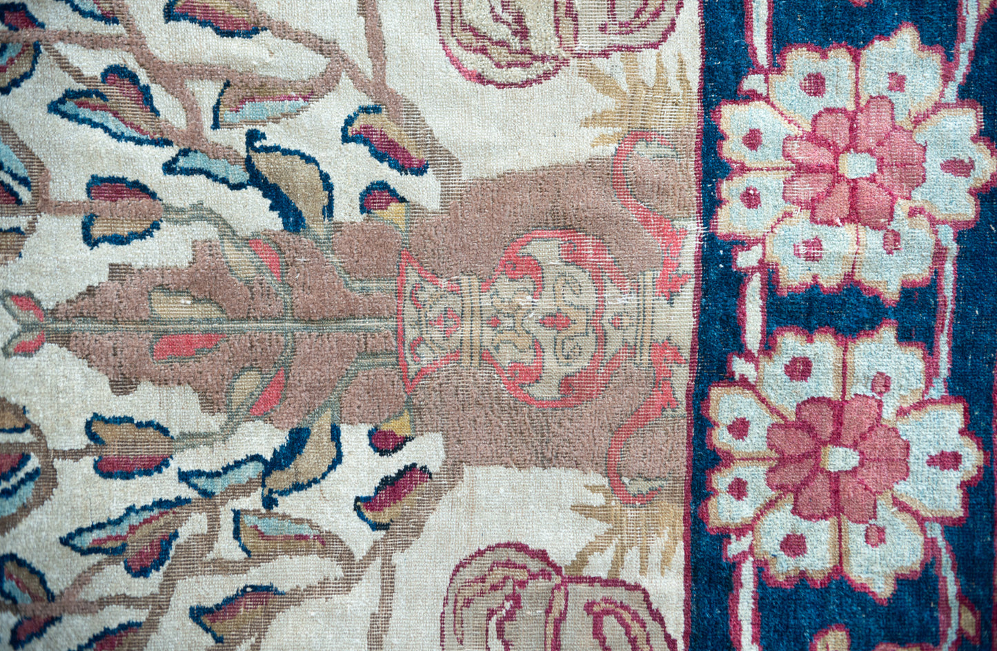 Large Unusual Hand Woven Rug - Antique Kerman or Mashad - Modern Decorative