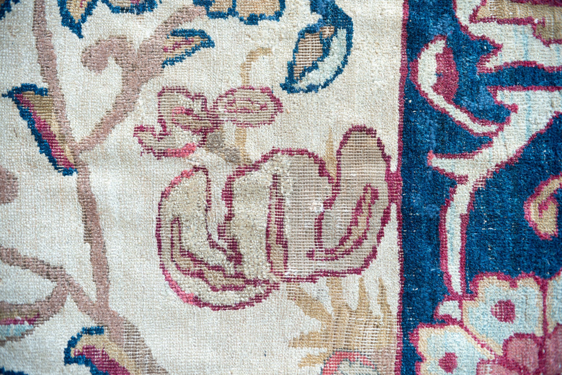 Large Unusual Hand Woven Rug - Antique Kerman or Mashad - Modern Decorative