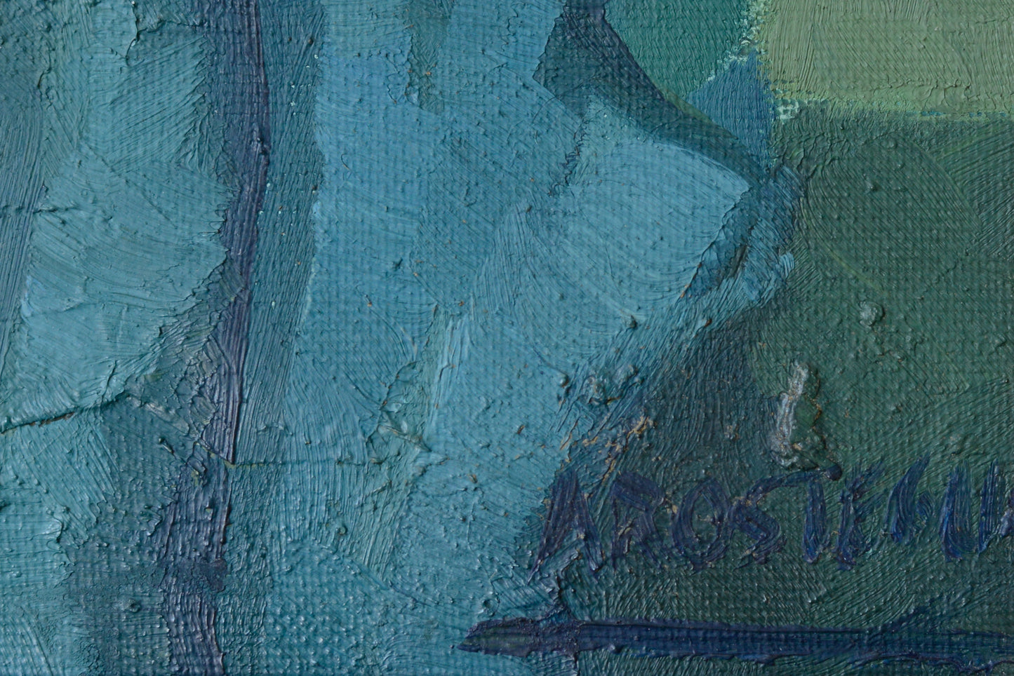 TWO FISHERMEN - CUBIST INFLUENCED OIL - Jose Ramon Arostegui - Modern Decorative
