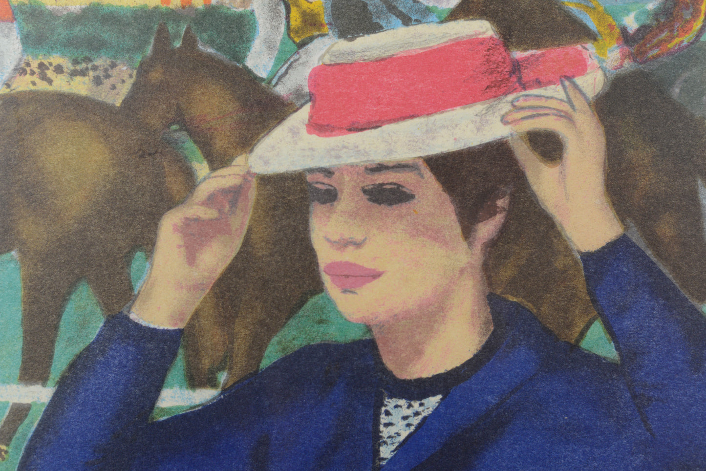 Horse races at Auteuil - Lady with hat - François Gall