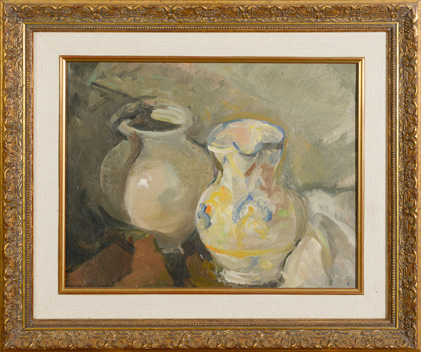 Colourist still life of Jug and Vase - Oil