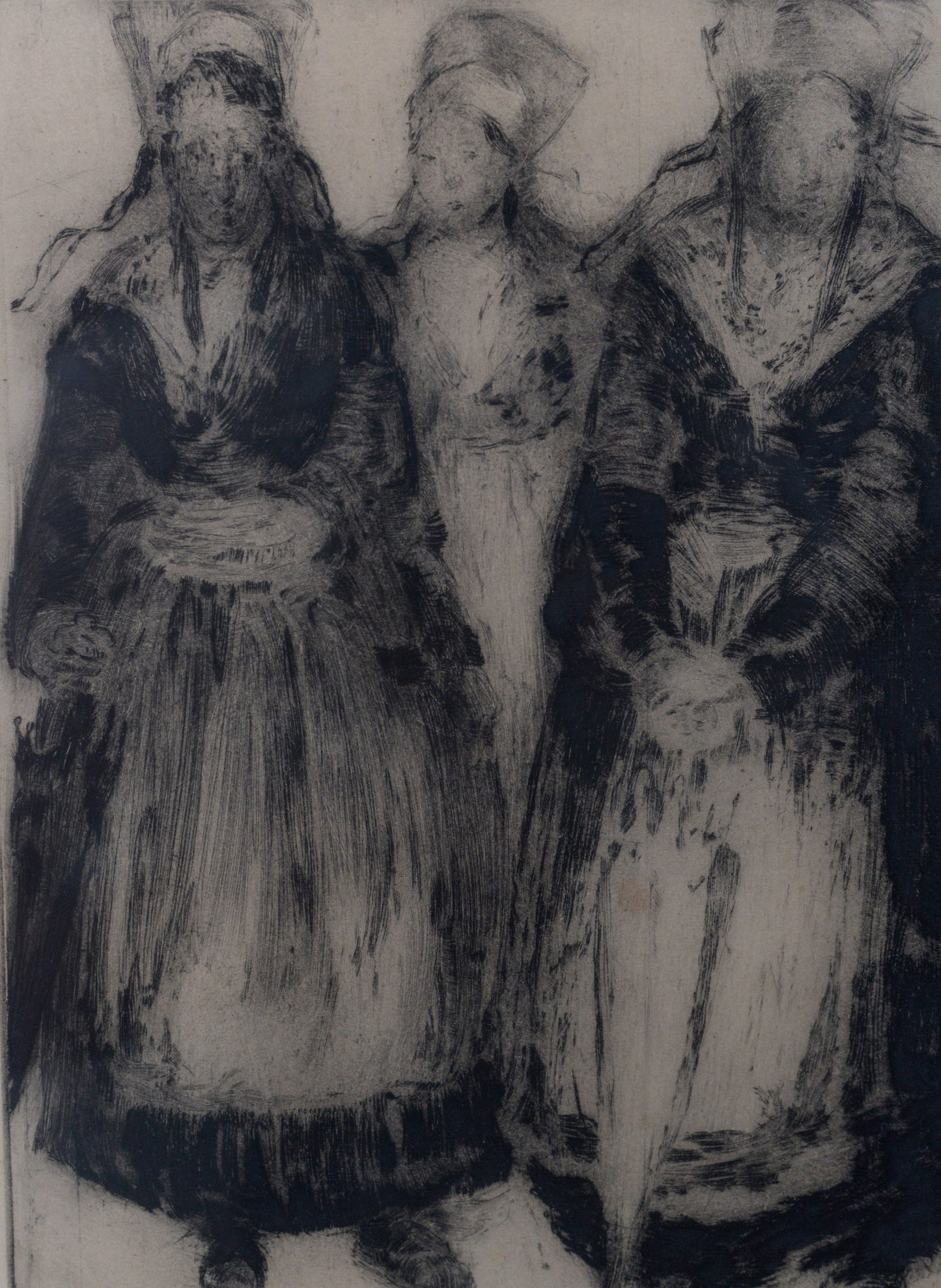 Paul Auguste MASUI - Etchings - Belgium Women at Work - Follower Pierre Bonnard