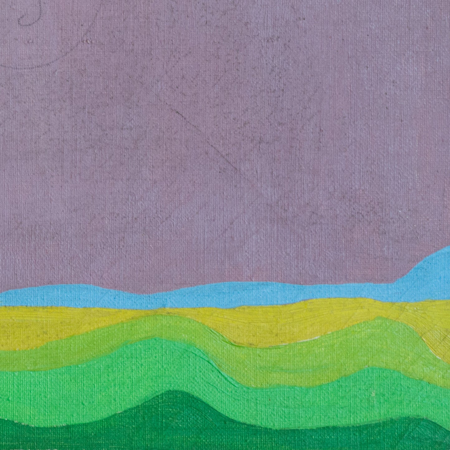 Abstract Floral Landscape – Mid Century Oil on Canvas