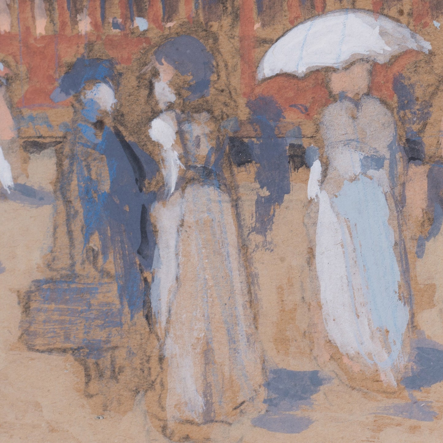 Departure at the Station - Impressionist Watercolour