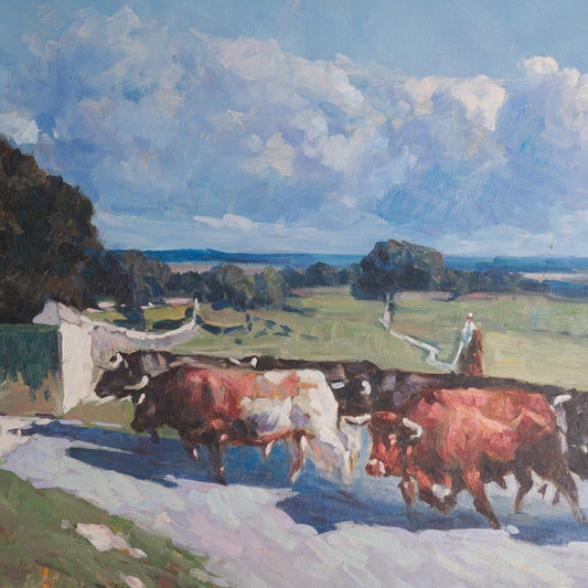 Cattle Drive Beneath a Southern Sky - Oil on Canvas