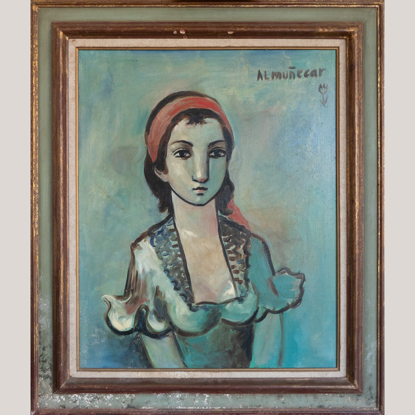 Set of Four Mid-Century Portraits – Signed “Almuñecar,” Oil on Canvas