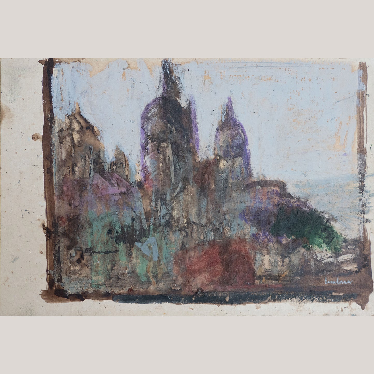 Cityscape Possibly Barcelona – High-Quality Undiscovered Impressionist Artist