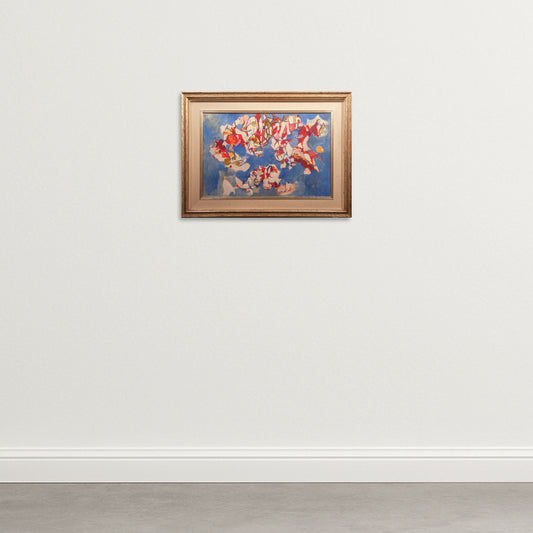 Abstract Composition in Blue and Red