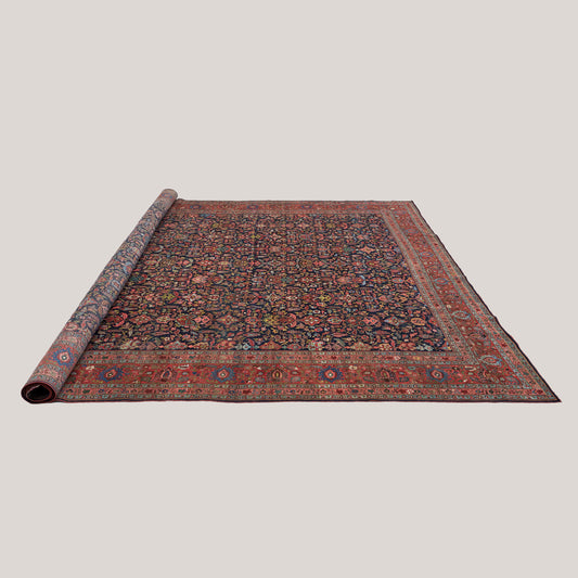 Palace-Size Antique Persian Mashad Rug – 605 cm × 390 cm