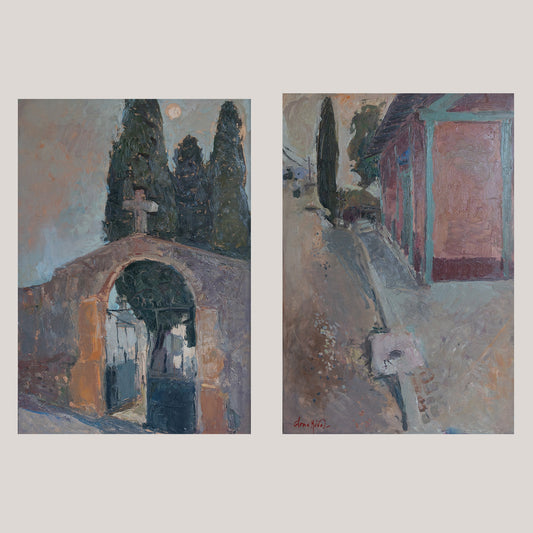 Expressive Study Church Exterior -  Gloria Muñoz (b.1949)
