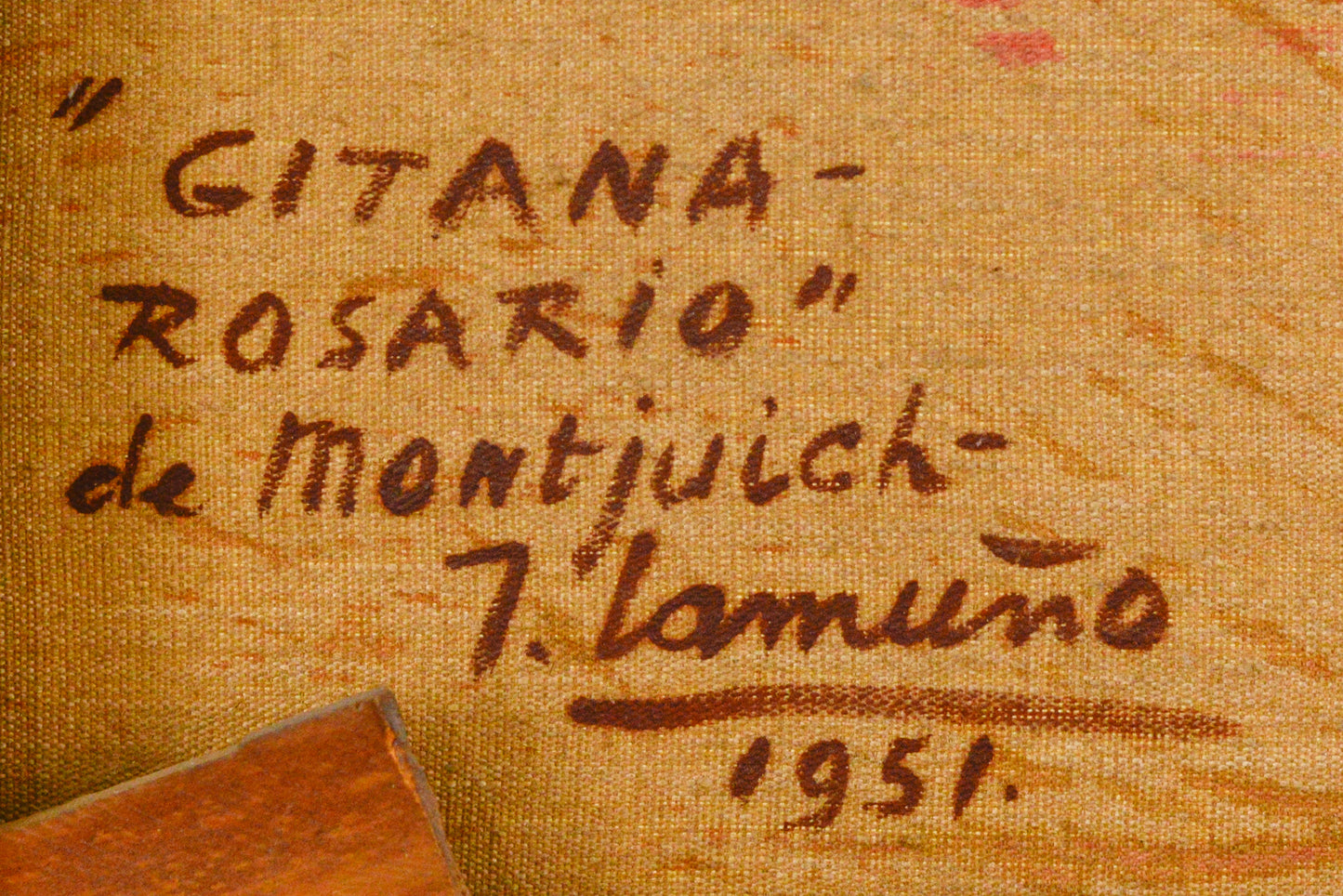 "Gipsy - Rosario" of Montjuich - JOSÉ LAMUÑO - Framed Oil on Canvas