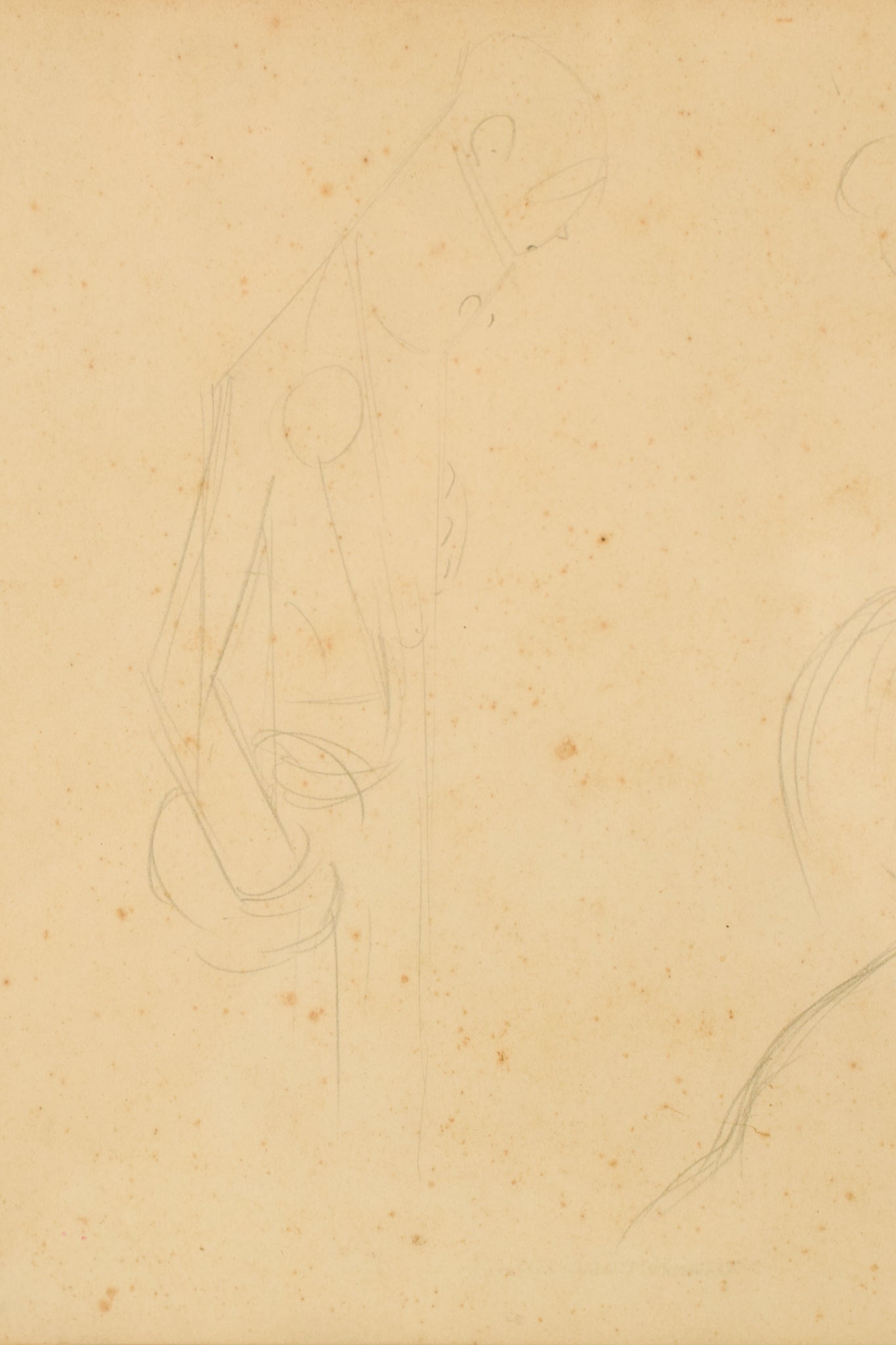 'A Conversation' - Pencil Drawing of Two Figures - Modern Decorative