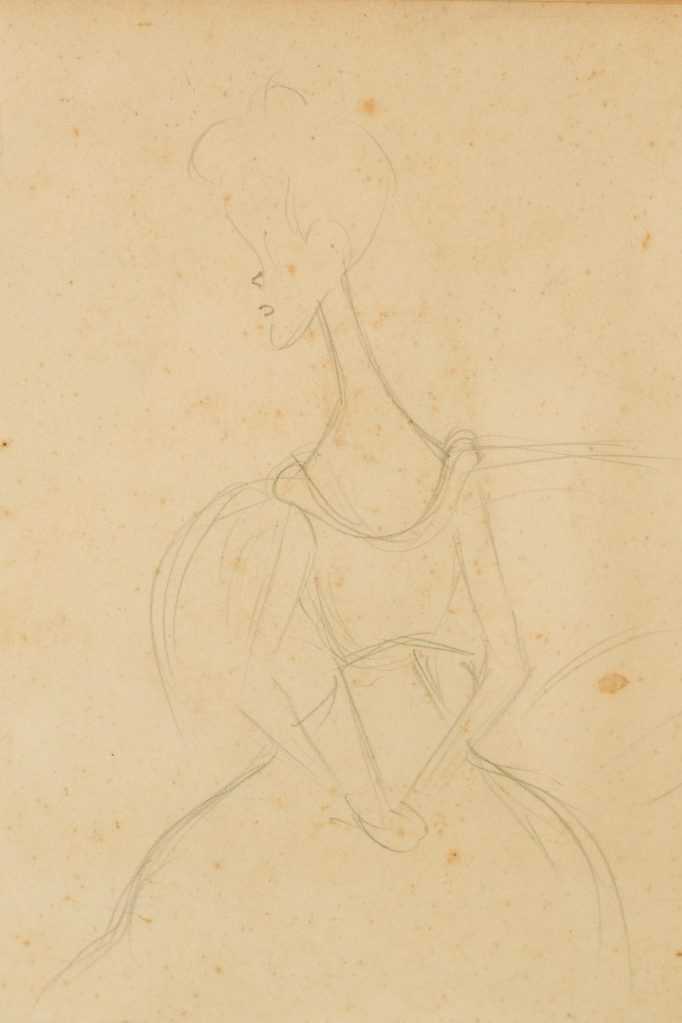 'A Conversation' - Pencil Drawing of Two Figures - Modern Decorative