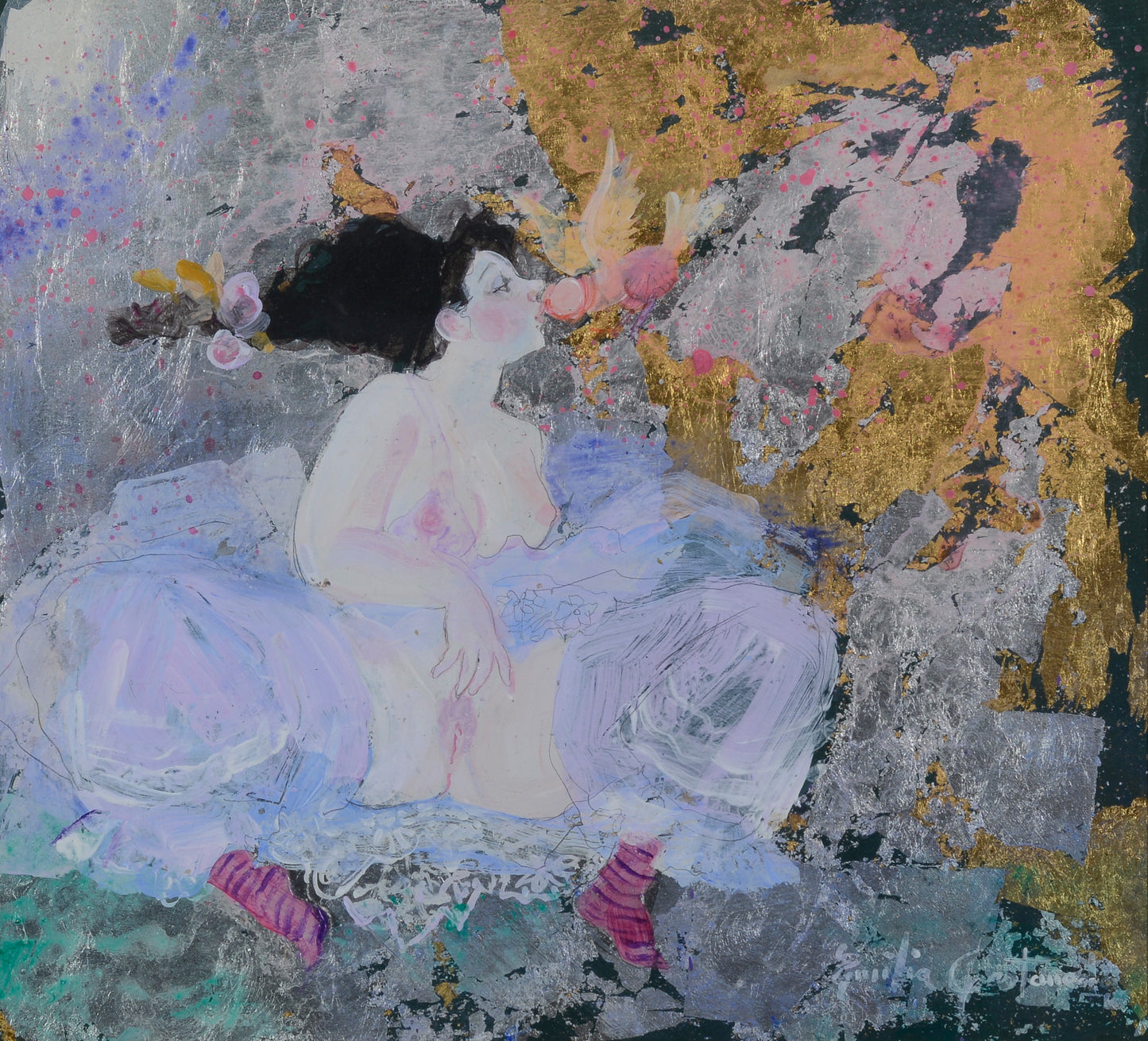 Erotic scene with lady - Emilia CASTAÑEDA