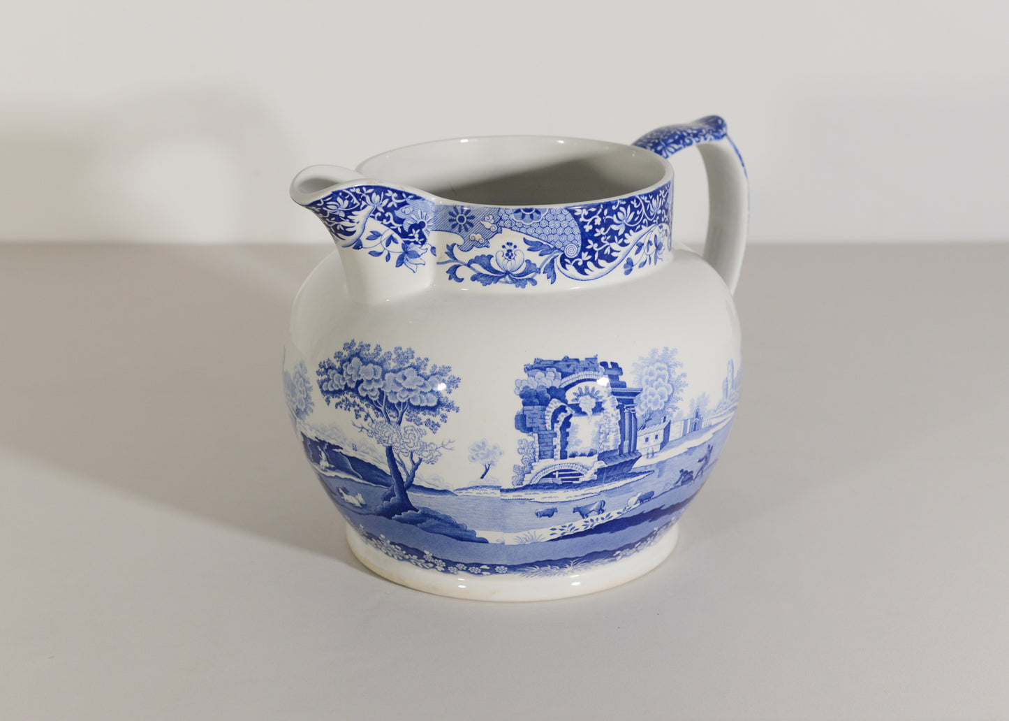 Very large blue and White Spode Jug - Italian Design - Modern Decorative
