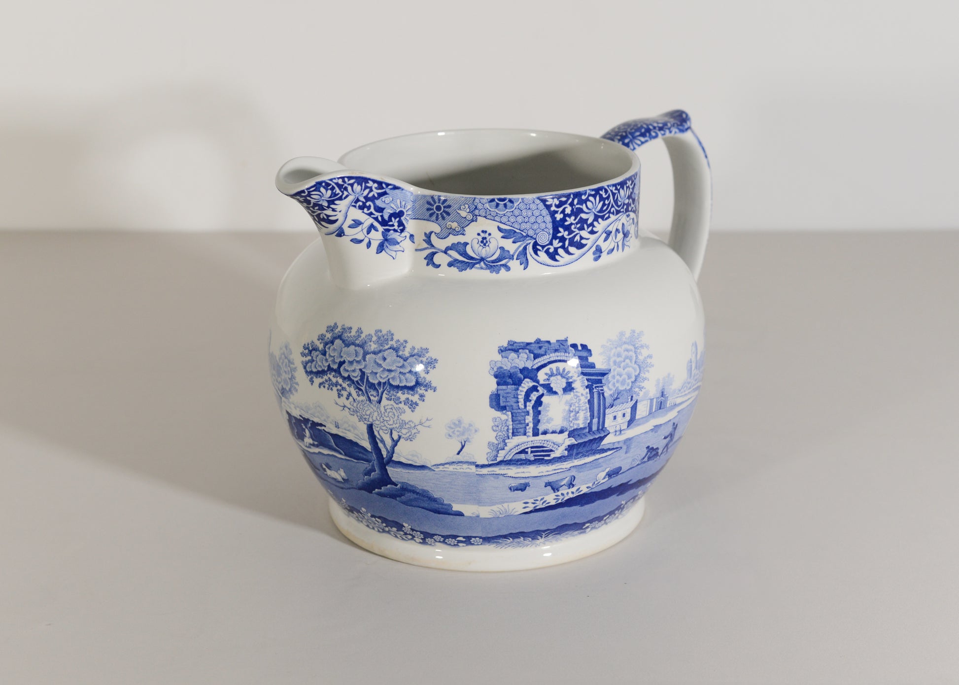 Very large blue and White Spode Jug - Italian Design - Modern Decorative