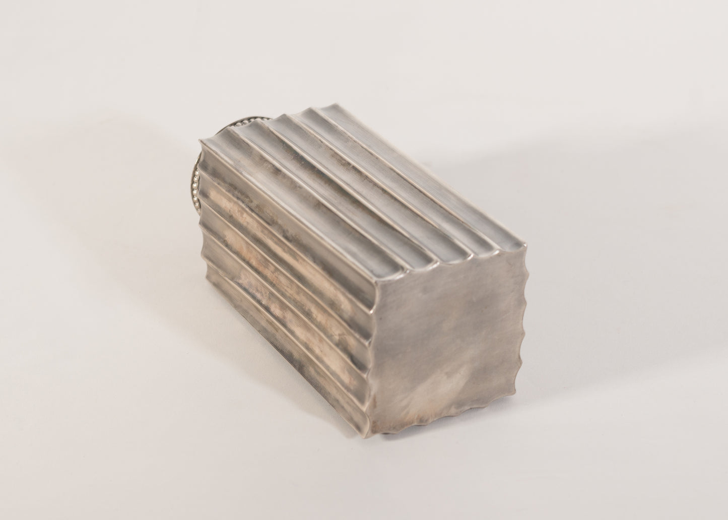 1930s White Metal Fluted Storage Jar with Quality Craftsmanship - Modern Decorative