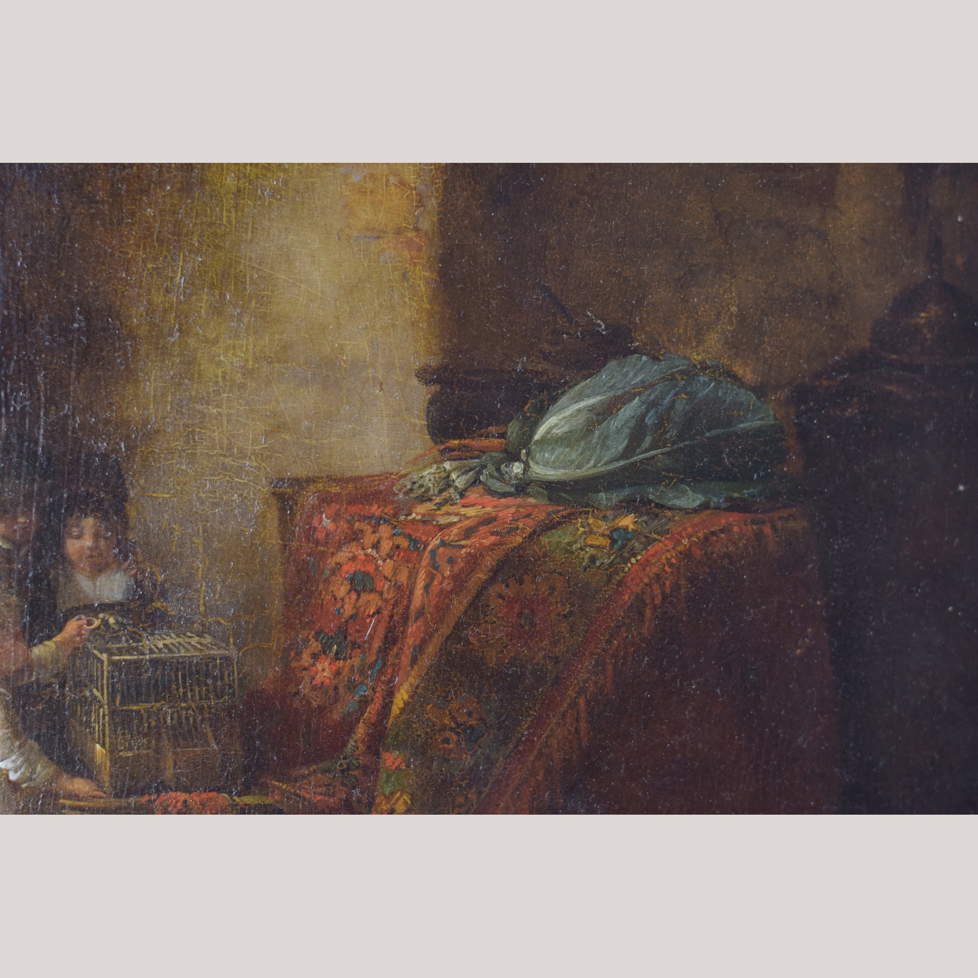18th Century Domestic Scene - Oil on panel - Modern Decorative