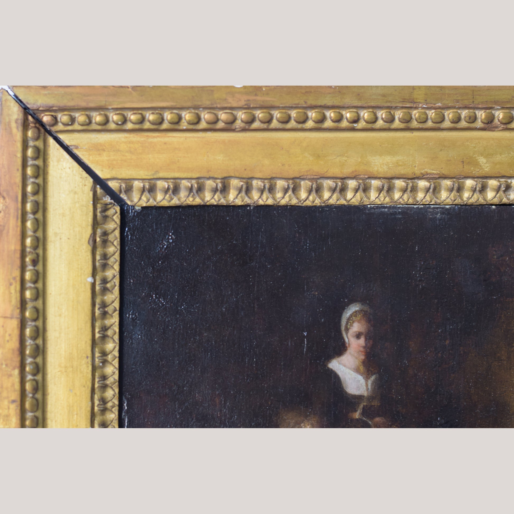 18th Century Domestic Scene - Oil on panel - Modern Decorative