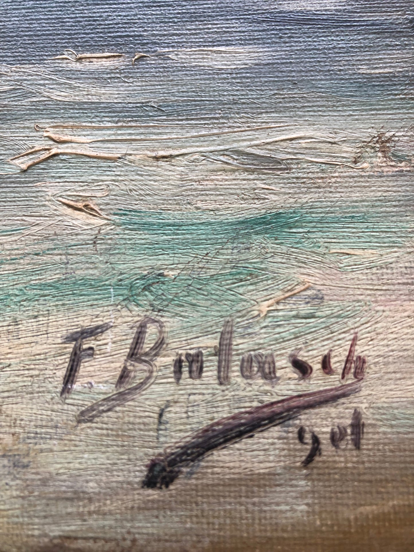 Impressionist Seascape with Sailboats – Oil on Canvas, Signed