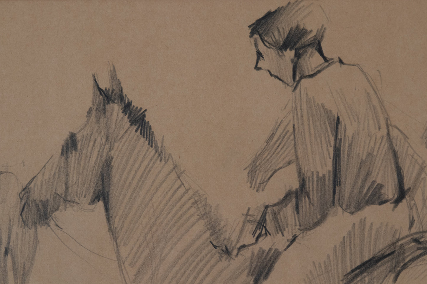 Signed High Quality Drawing - At The Races - Modern Decorative