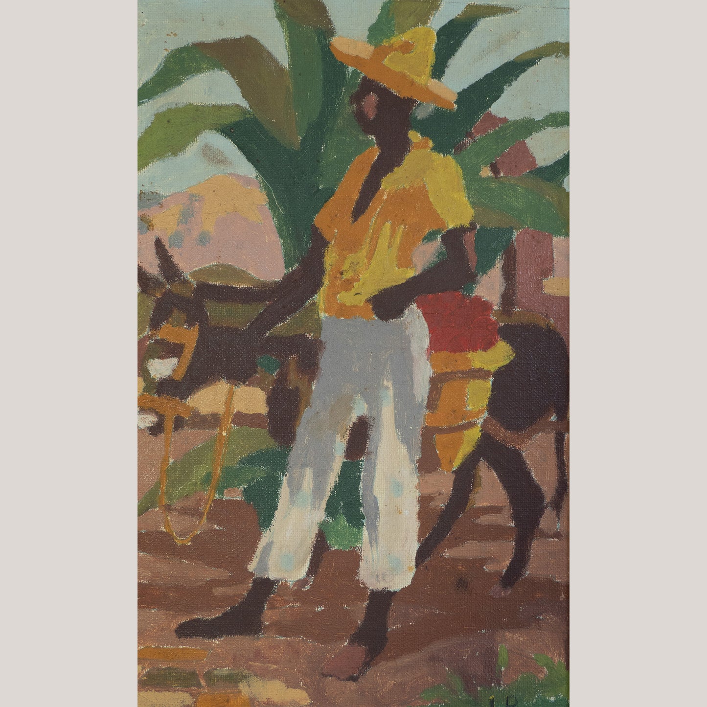 Man with Donkey – Unknown Artist