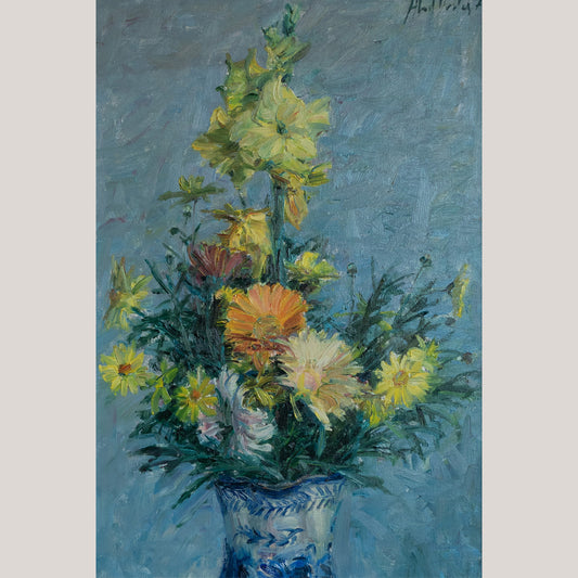 Floral Still Life – Original Oil on Canvas, Impressionist Style
