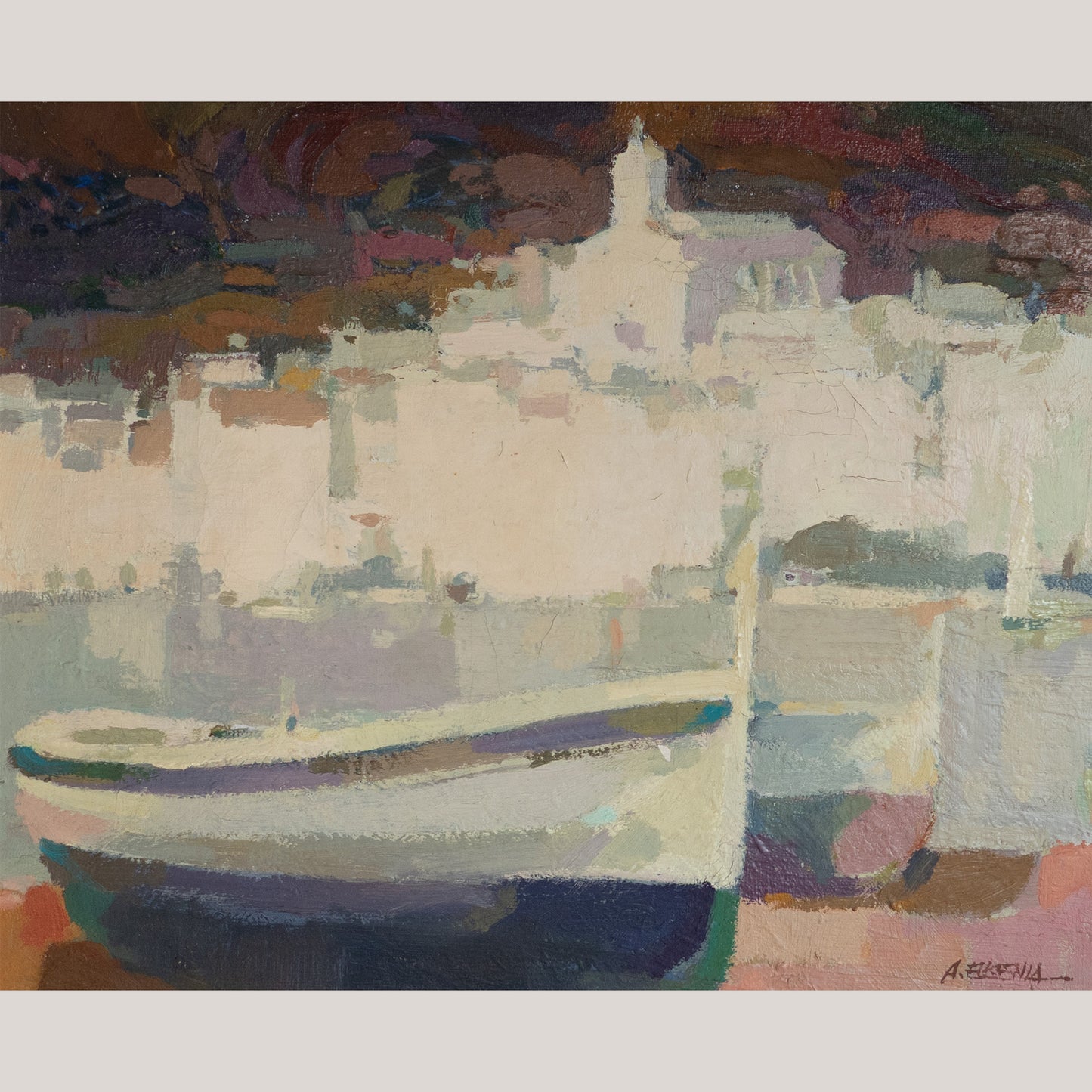 Cadaqués Harbor, Costa Brava – Original Impressionist Oil on Canvas
