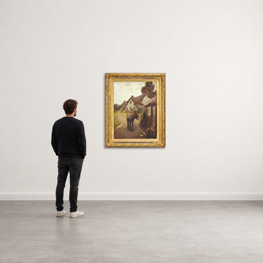 Boy with Donkey by John White RI (1851–1933)