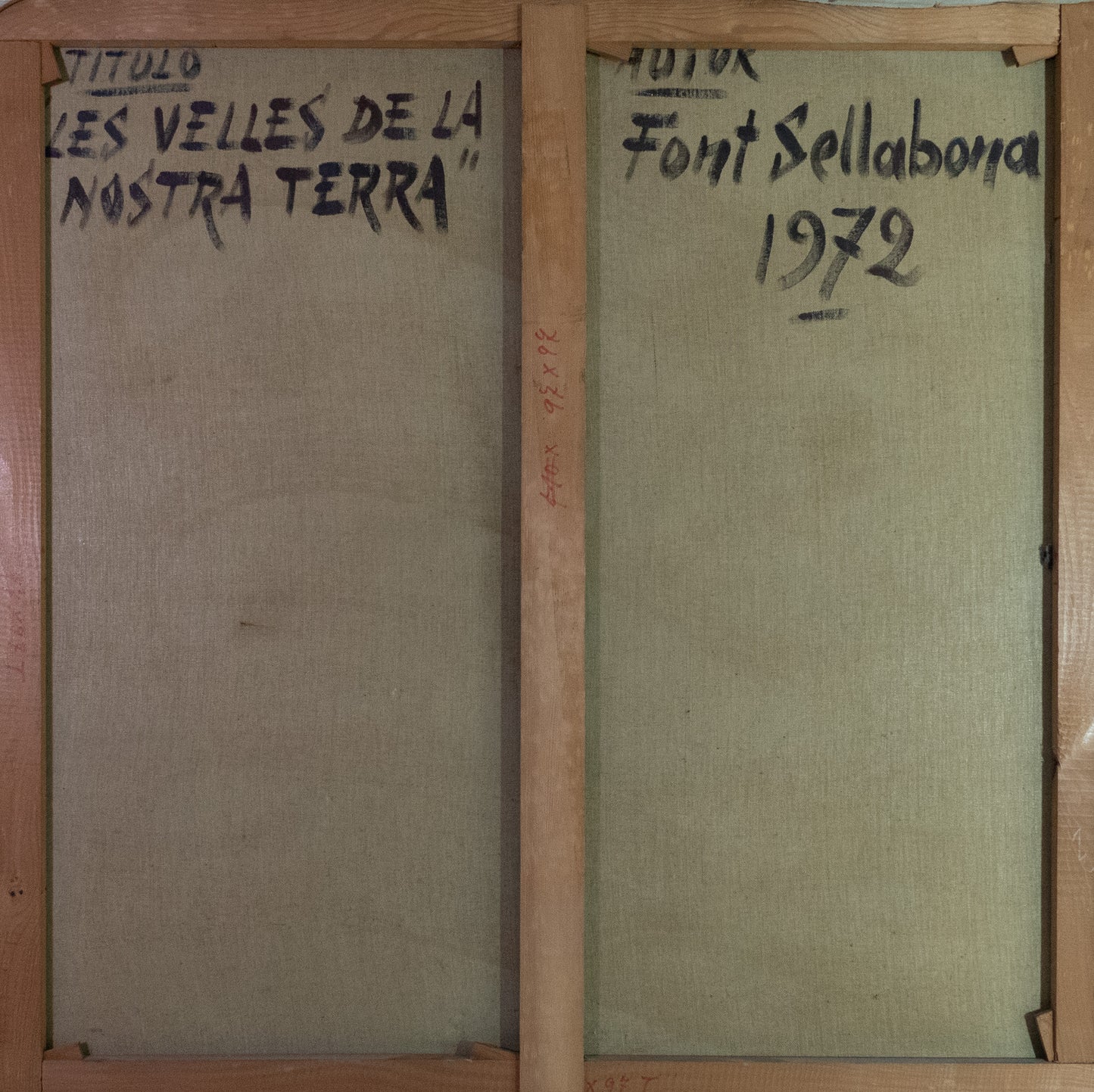 Les Velles de la Nostra Terra – Vintage 1972 Catalan Oil Painting by Font Sellabona