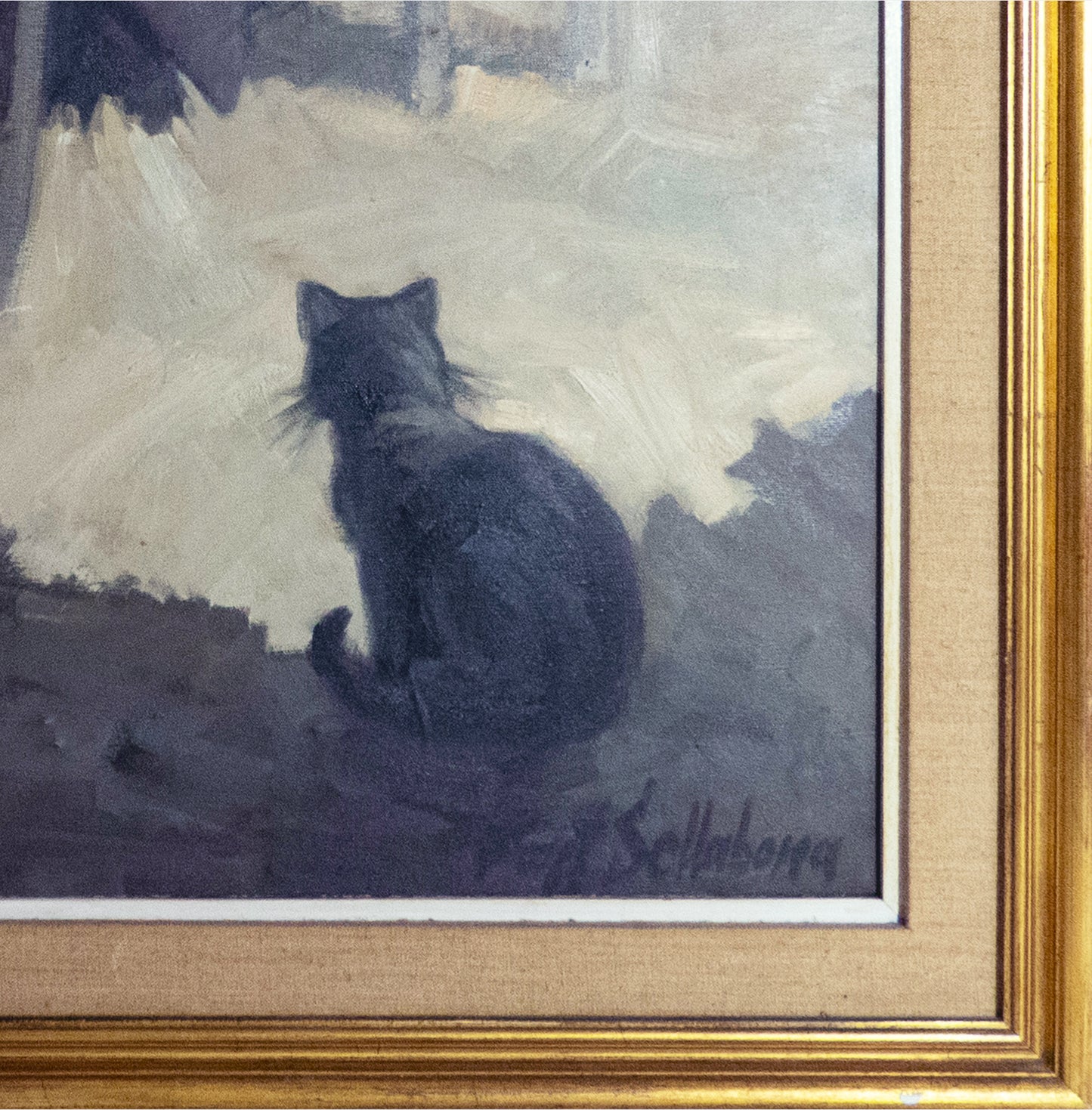 Les Velles de la Nostra Terra – Vintage 1972 Catalan Oil Painting by Font Sellabona