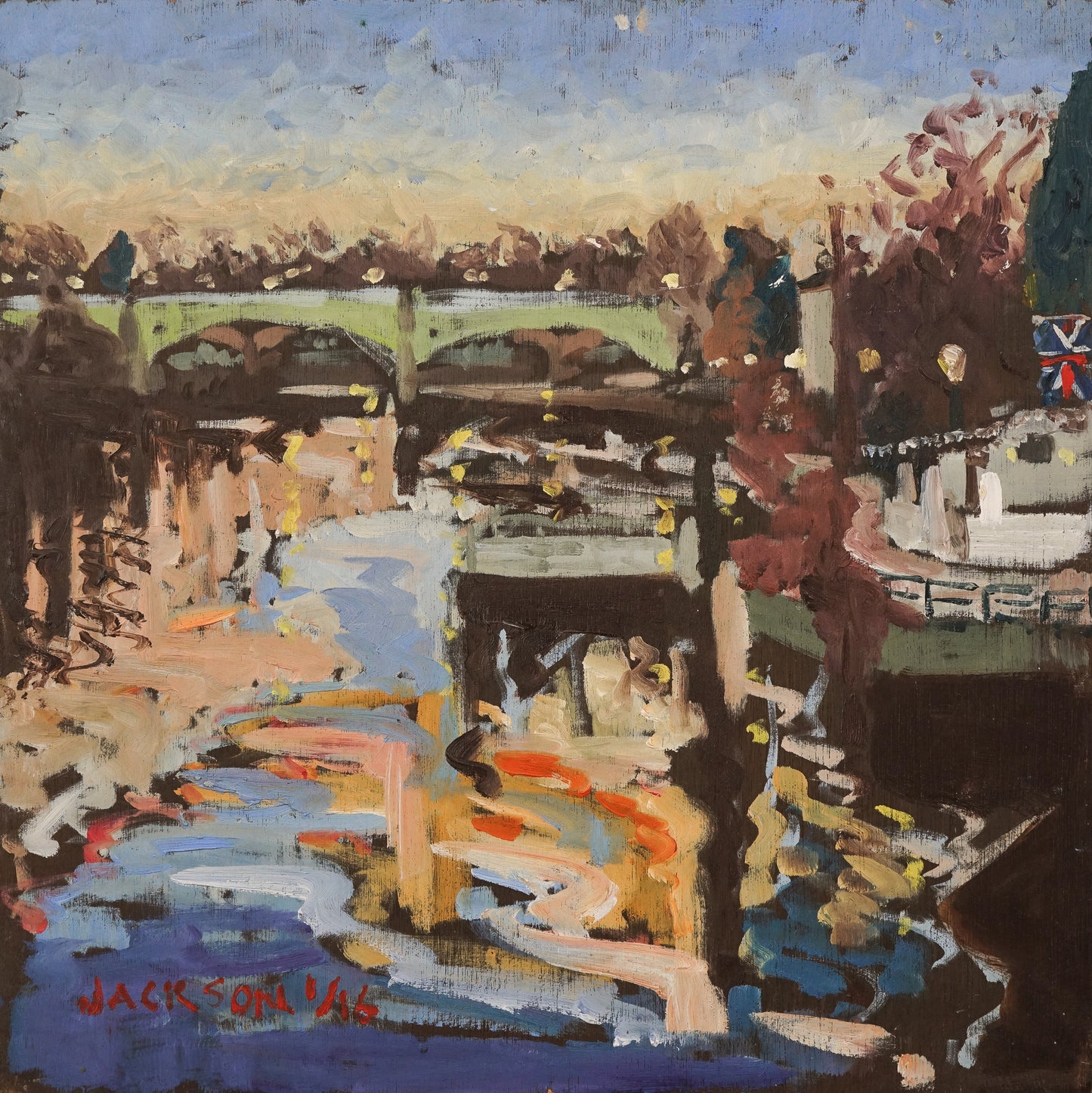River Thames - Richmond - Sunset Oil Study